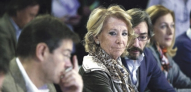 Esperanza Aguirre durante el acto celebrado ayer por el Partido Popular. / Efe