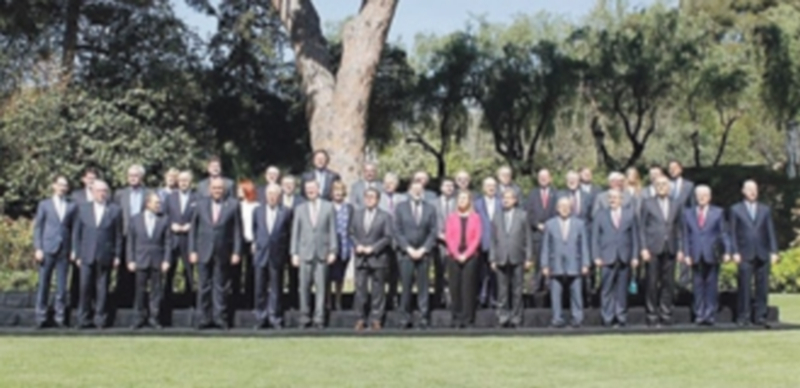 Imagen de los principales ponentes en la reunión de ayer en Barcelona. / E.P.