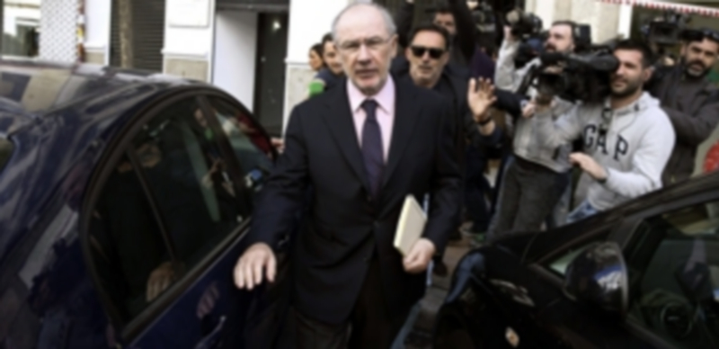 El exvicepresidente del Gobierno Rodrigo Rato a su salida de su despacho