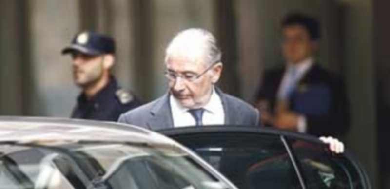 Rodrigo Rato tras prestar declaración en la Audiencia Nacional. / Europa Press