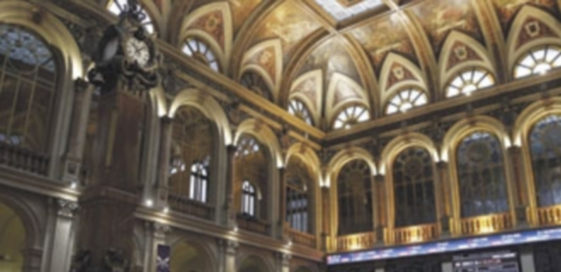 Panel informativo de la Bolsa de Madrid