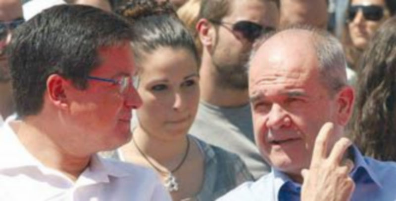 Óscar López (i) y Manuel Chaves