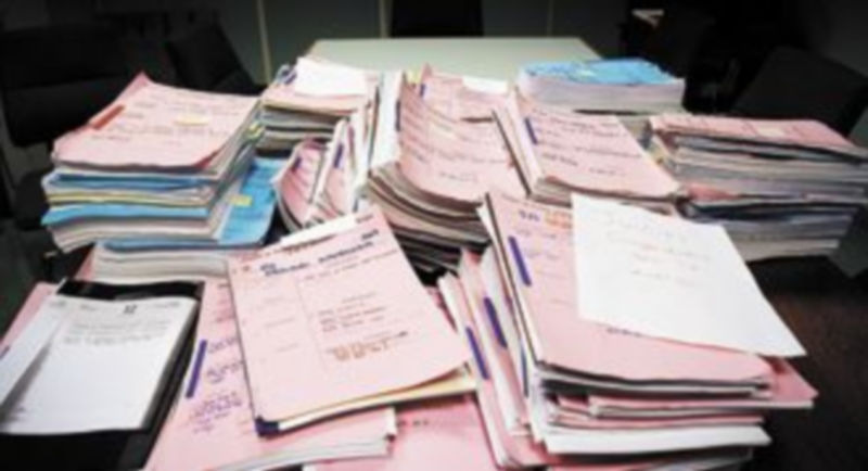 Trámites pendientes en un juzgado de Burgos. / Valdivielso