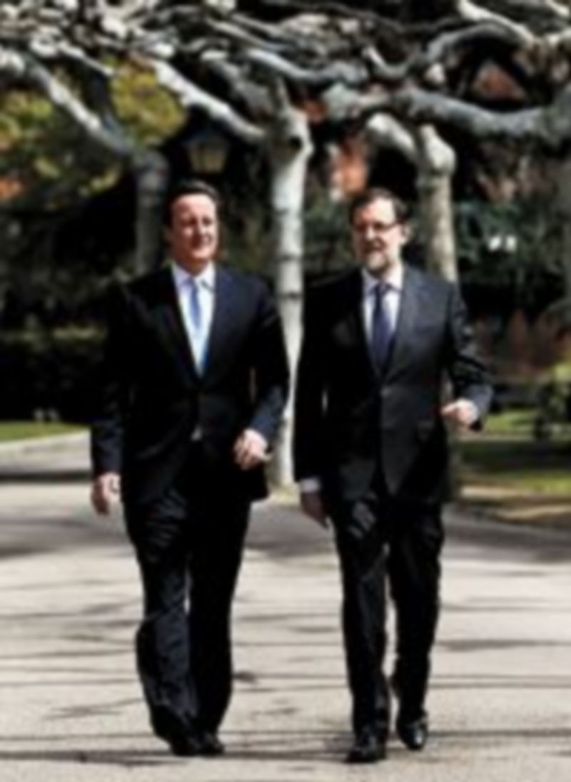 Cameron y Rajoy se reunieron ayer en la Moncloa. / Reuters