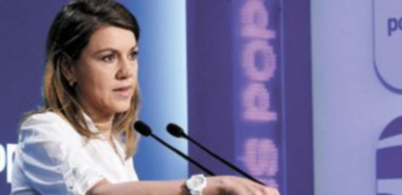 La ‘número dos’ de los ‘populares’ subrayó que su partido es la formación «más clara y transparente» de todas las que hay en España. / Zipi (EFE)