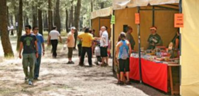 Paraje junto a la ermita durante la pasada edición de la Feria del Libro ./Gabriel Gómez