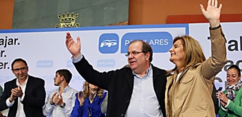 Juan Vicente Herrera abrió la campaña electoral para volver a la presidencia de la Junta acompañado por Fátima Báñez