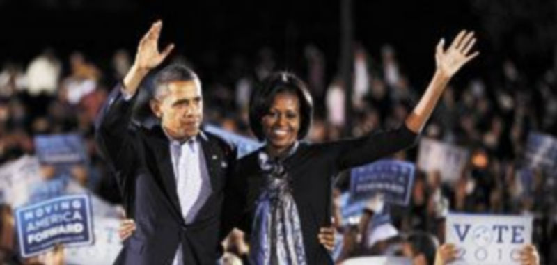 Barack Obama y su mujer