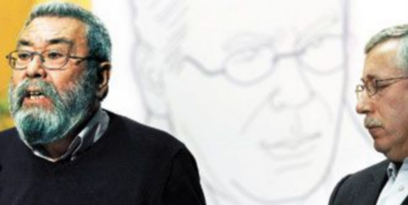 Los dirigentes de los sindicatos Unión General de Trabajadores