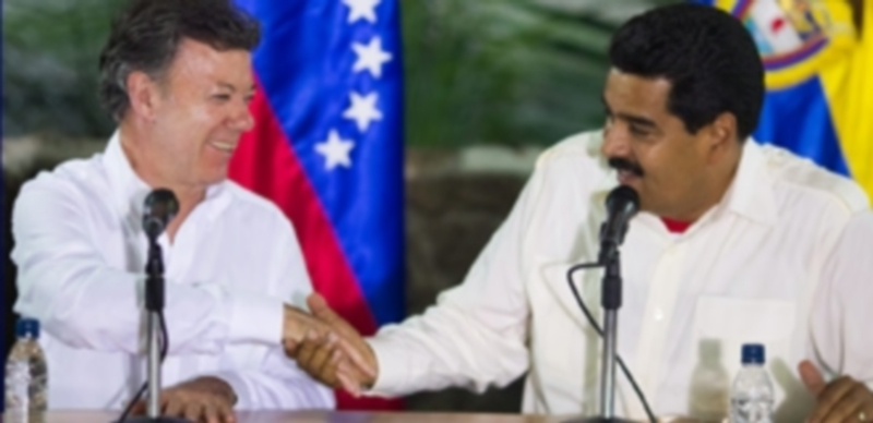 Juan Manuel Santos y Nicolás Maduro