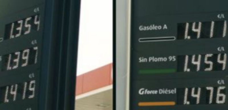 Evolución de los precios en una estación de servicio antes y después de la aplicación del ‘céntimo sanitario’. / Ical.