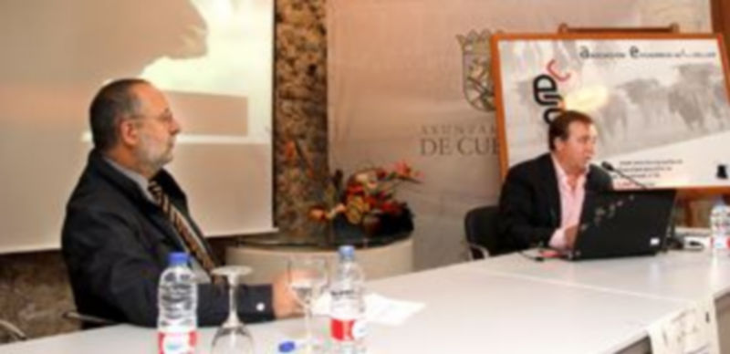 Un momento del desarrollo de la ponencia en el Palacio de Pedro I. / Gabriel Gómez