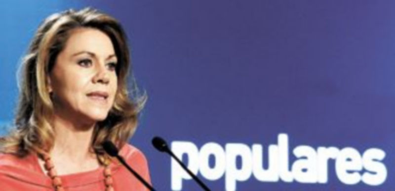 María Dolores de Cospedal compareció en Génova tras conocerse la declaración judicial de Luis Bárcenas ante el magistrado Ruz. / Ballesteros (EFE)