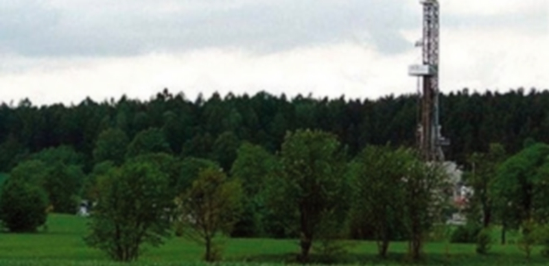 Un pozo de extracción de gas mediante la técnica del fracking.