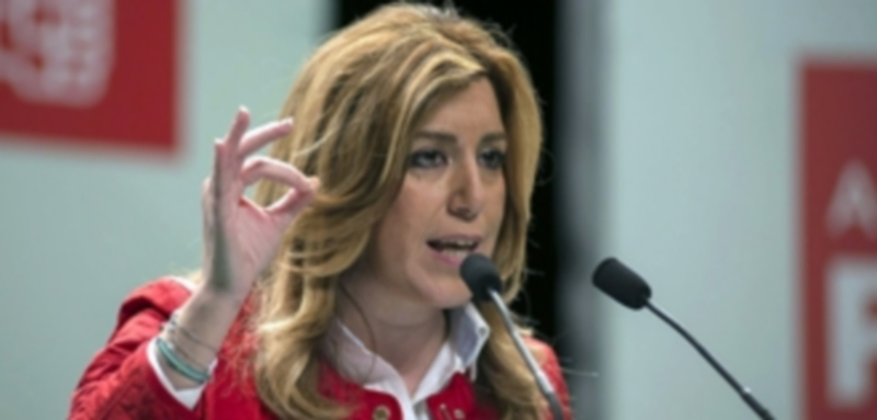 La presidenta de la Junta durante el acto socialista en Jaén. / Efe