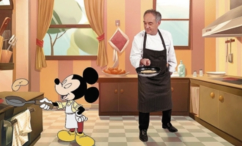 Ferran Adriá comparte fogones con la estrella de Disney Mickey Mouse. / E.P.