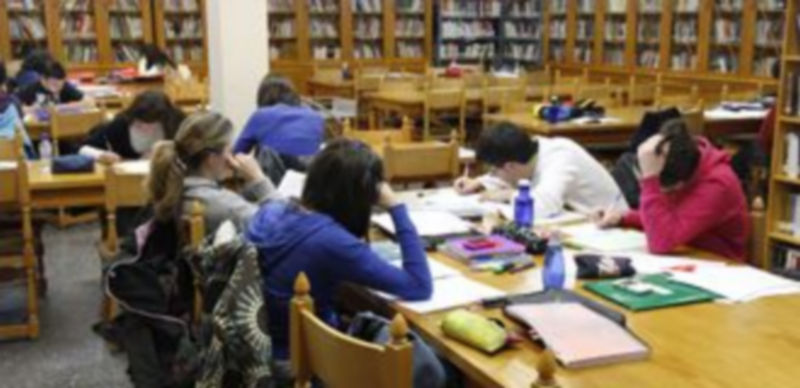 Sala de estudio de la biblioteca del centro Cronista Herrera de Caja Segovia en la villa. / Gabriel Gómez