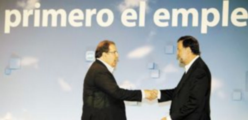 Juan Vicente Herrera saluda al presidente nacional del PP y candidato a la Presidencia del Gobierno