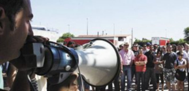 Concentración de trabajadores por un ERE