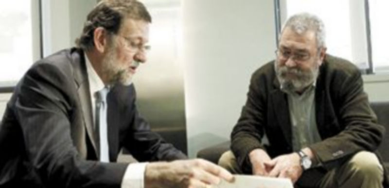 El dirigente conservador encontró en el ugetista Cándido Méndez un duro negociador