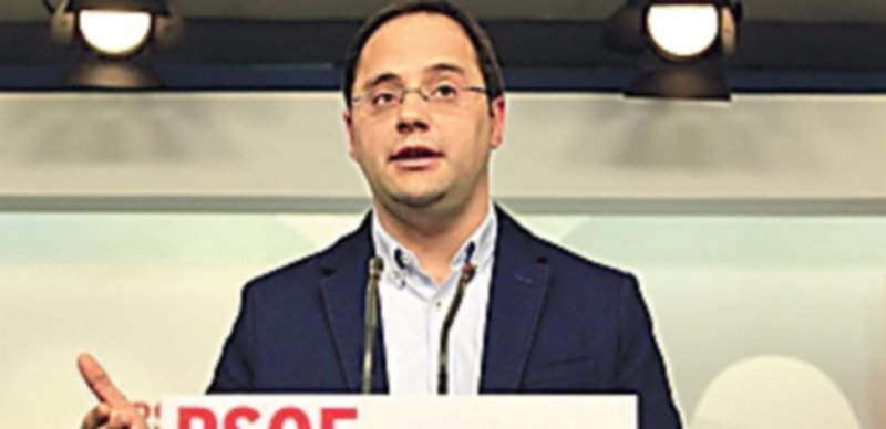 El secretario de Organización del PSOE durante su intervención de ayer en la Convención Socialista en Soria. / Europa Press