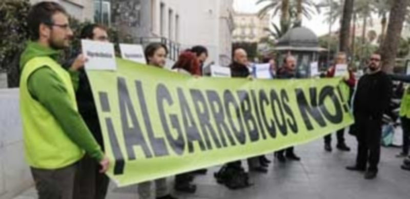 Concentración de ecologistas frente a la Audiencia de Almería. / Efe
