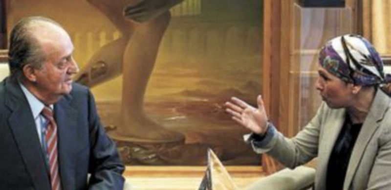 El Monarca departe con Uxue Barkos