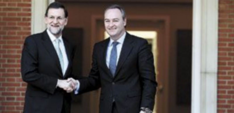 Mariano Rajoy se reunió ayer con el presidente de la Comunidad Valenciana
