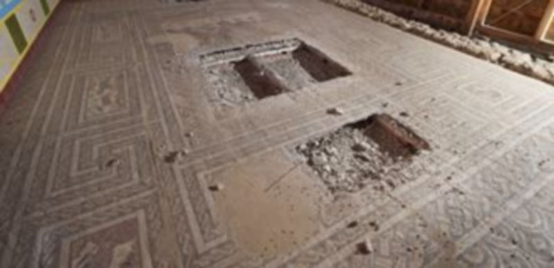 La escena central de este mosaico romano