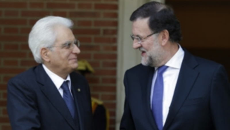 El presidente italiano Sergio Mattarella en su reunión con Mariano Rajoy. / Efe