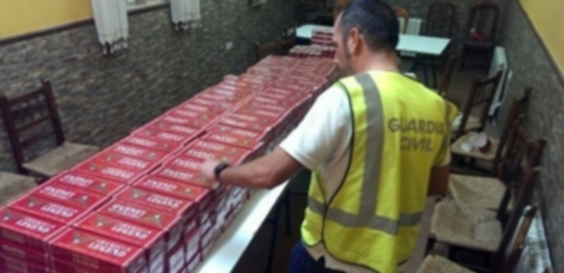Cartones de tabaco de contrabando incautado por la Guardia Civil. / Europa Press