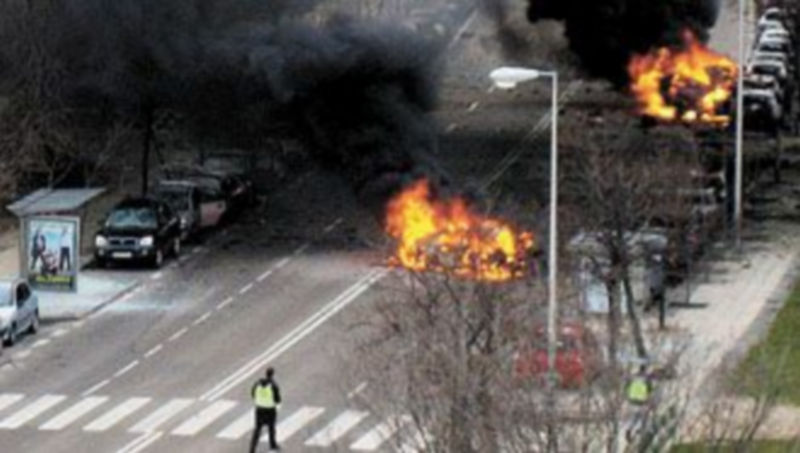 El atentado en el Campo de las Naciones (Madrid) se produjo el 9 de febrero. / Efe
