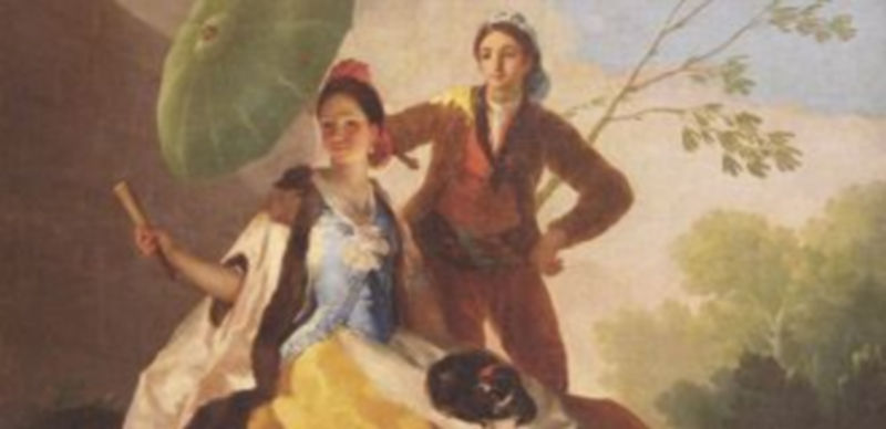 ‘El quitasol’ se conserva en el Museo del Prado y forma parte de la serie de cartones para la Real Fábrica de Tapices.