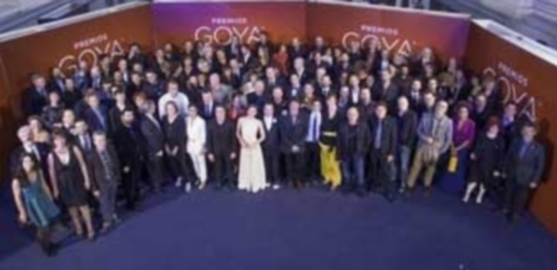Algunos de los representantes del cine español posan durante la pasada edición de los ‘Premios Goya’. / Europa Press