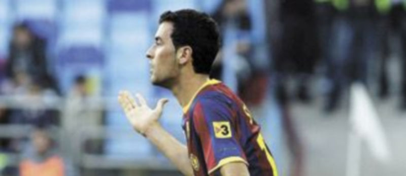 El centrocampista Sergio Busquets debutó hace dos años y medio en el FC Barcelona. / Efe