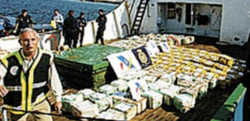 Operación antidroga en el mar.