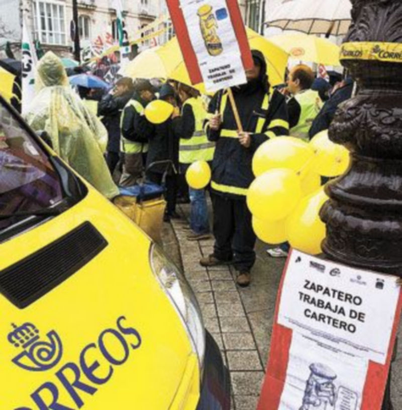 Los trabajadores de Correos ya protestaron contra el Gobierno.