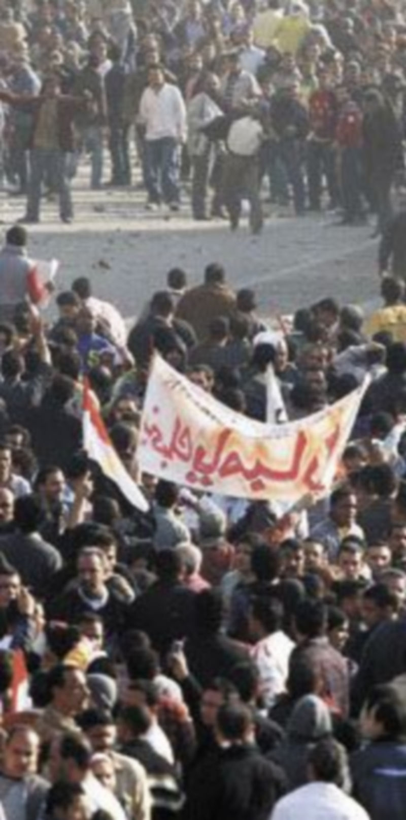 Manifestantes a favor y en contra de Mubarak