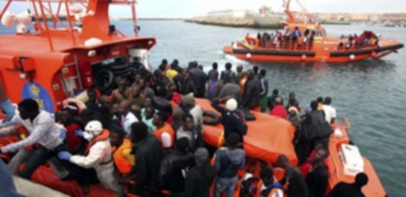 Un grupo de inmigrantes que fueron intercptados