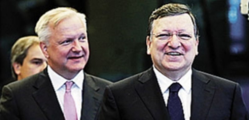 Olli Rehn junto a Durao Barroso.