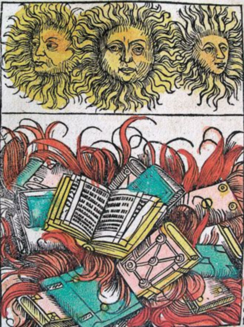 Imagen alegórica del peligro de los libros