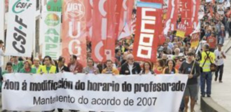 Santiago de Compostela acogió la manifestación más numerosa que se llevó a cabo en Galicia. / Efe.