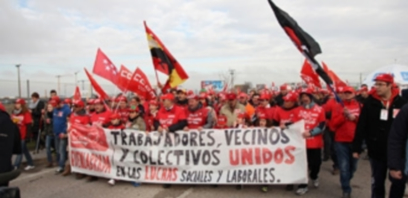 Imagen de una manifestación contra el ERE de Coca-Cola en Fuenlabrada