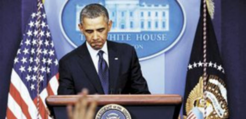 Un apesadumbrado Barack Obama