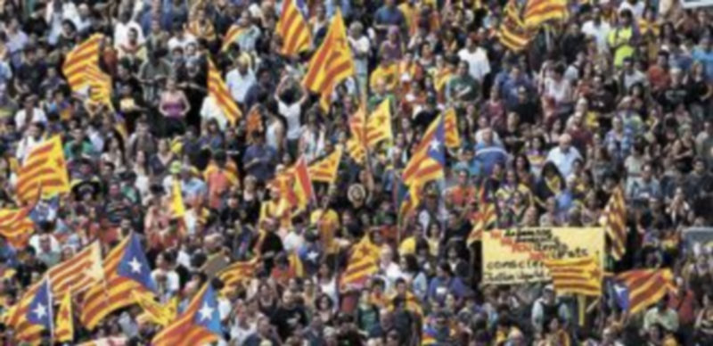 Durante la celebración de la Diada