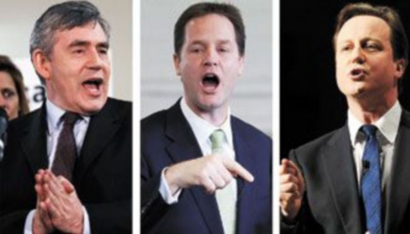 (de i a d) Los tres candidatos a primer ministro