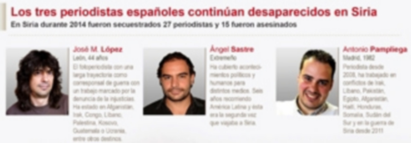 Los tres periodistas continúan desaparecidos tras perderse su pista el pasado día 12 en la ciudad de Alepo. / Efe