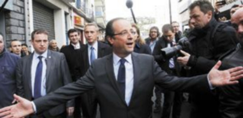 François Hollande pugnará por el Elíseo con el presidente Sarkozy el próximo 6 de mayo. / Reuters