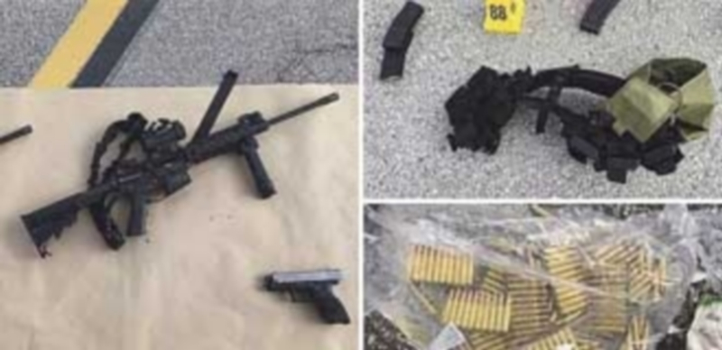 Armamento hallado en la casa de los supuestos autores del tiroteo en la localidad de San Bernardino. / Europa Press