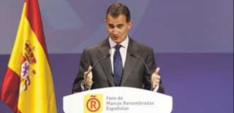 El Rey, sobre el proceso soberanista: «La Constitución prevalecerá» 1 Felipe VI en su intervención en la entrega de las acreditaciones de los Embajadores Honorarios de la Marca España. / Efe